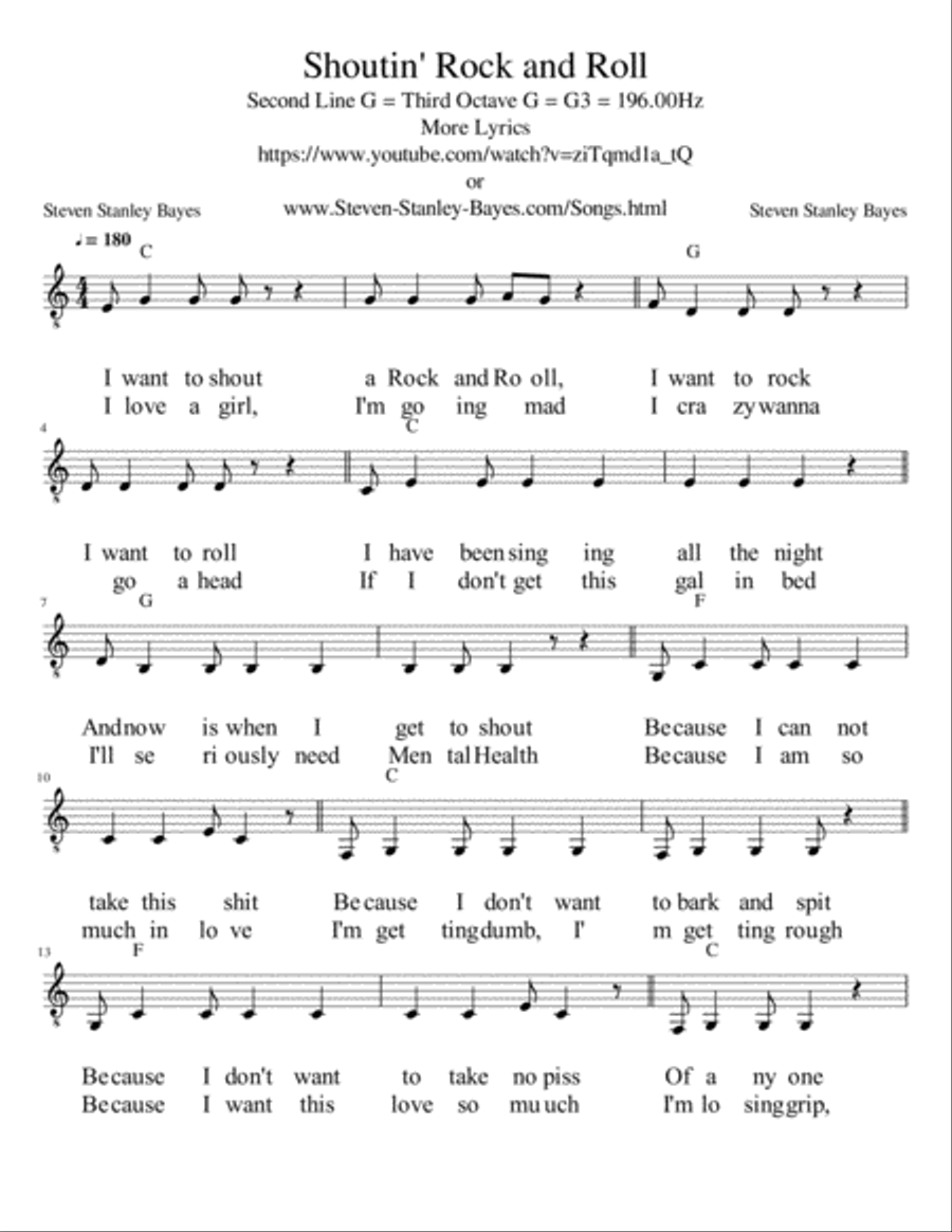 Shoutin' Rock and Roll Shoutin' Rock and Roll Guitar Solo scores gallery preview page 1