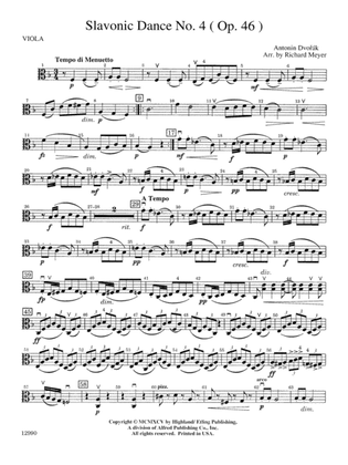 Slavonic Dance No. 4 (Op. 46): Viola
