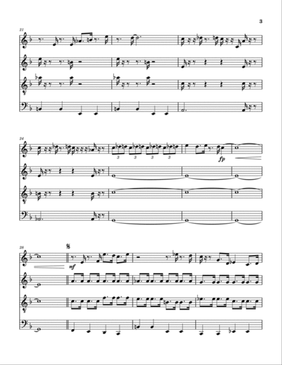 I'm Getting Sentimental Over You Saxophone Quartet scores gallery preview page 4