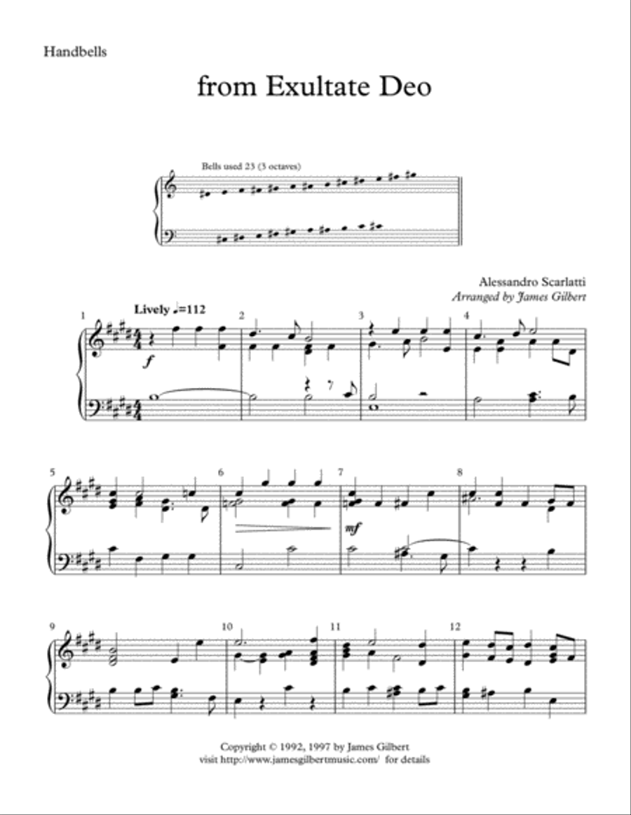 Exultate Deo Exultate Deo Handbell Choir scores gallery preview page 1