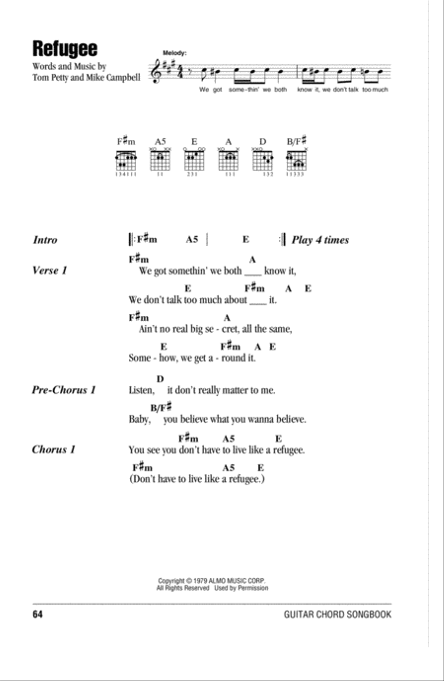 Refugee Acoustic Guitar scores gallery preview page 1