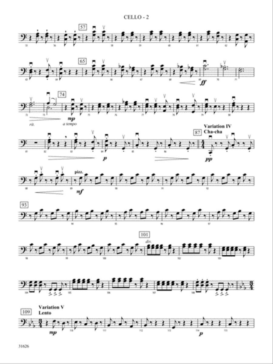 Variable Stars: Cello String Orchestra scores gallery preview page 2