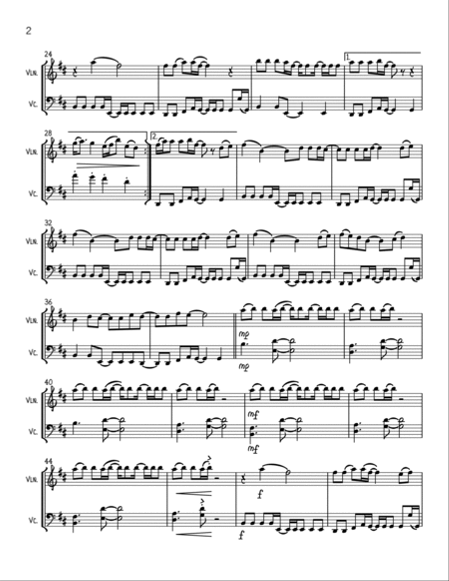 Dance The Night String Duet scores gallery preview page 2