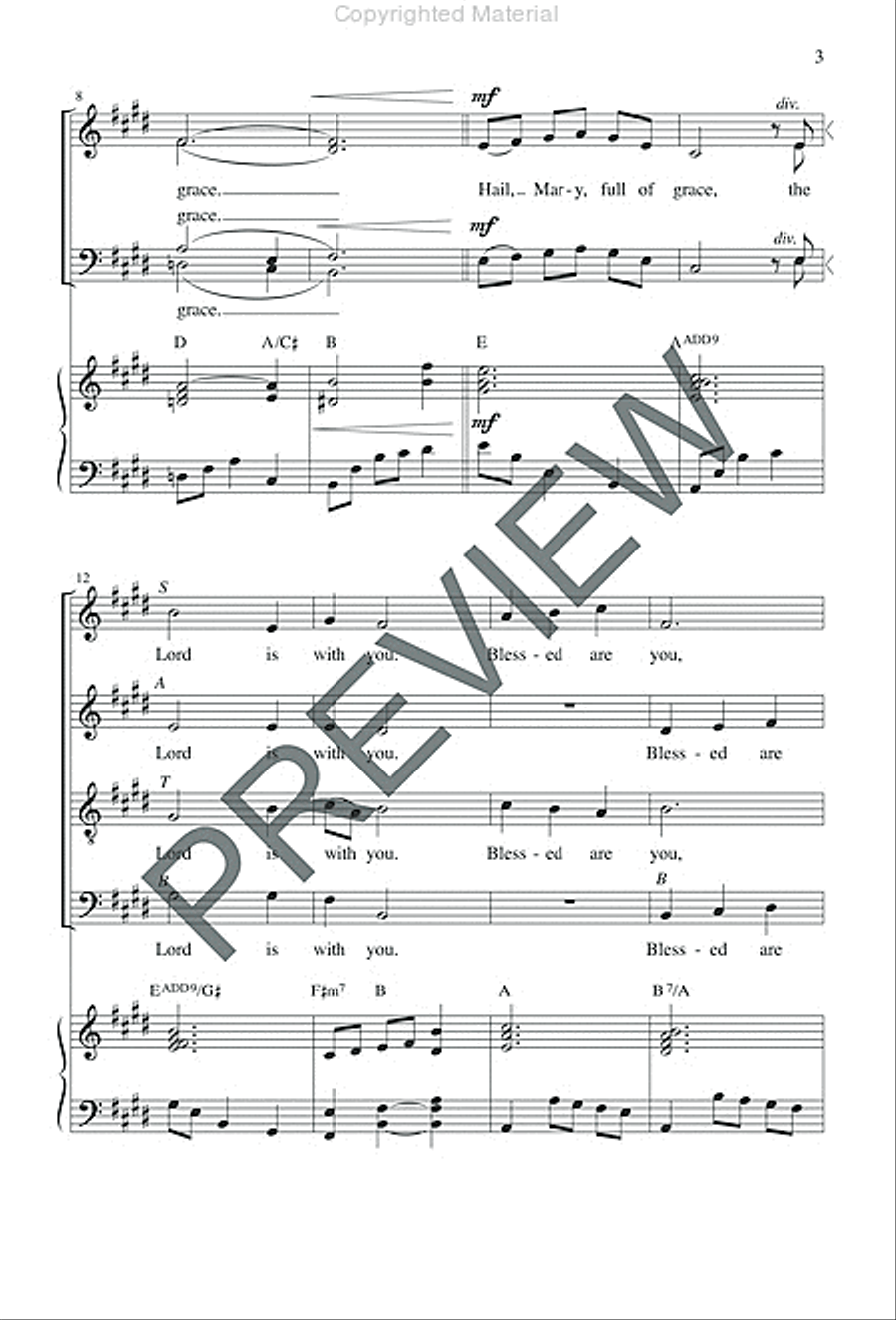 Hail Mary, Full of Grace Hail Mary, Full of Grace 4-Part scores gallery preview page 3