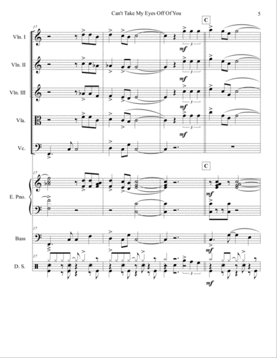 Can't Take My Eyes Off Of You Large Ensemble scores gallery preview page 5