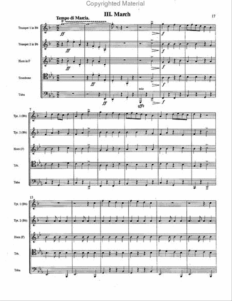 First Suite in Eb Brass Quintet scores gallery preview page 7