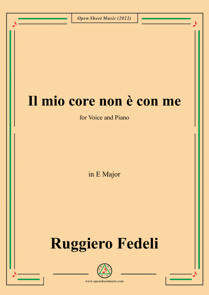 Ruggiero Fedeli-Il mio core non e con me,in E Major image number null