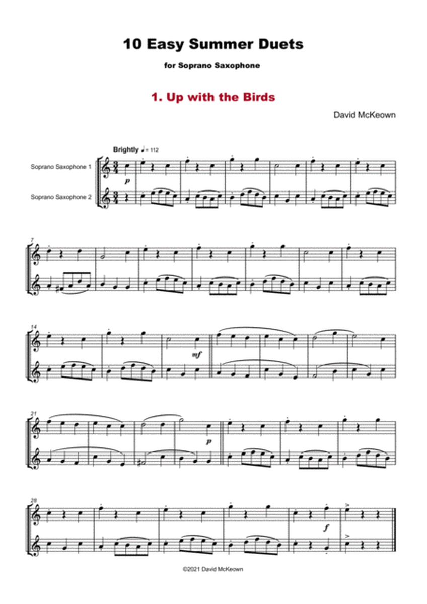 10 Easy Summer Duets for Soprano Saxophone