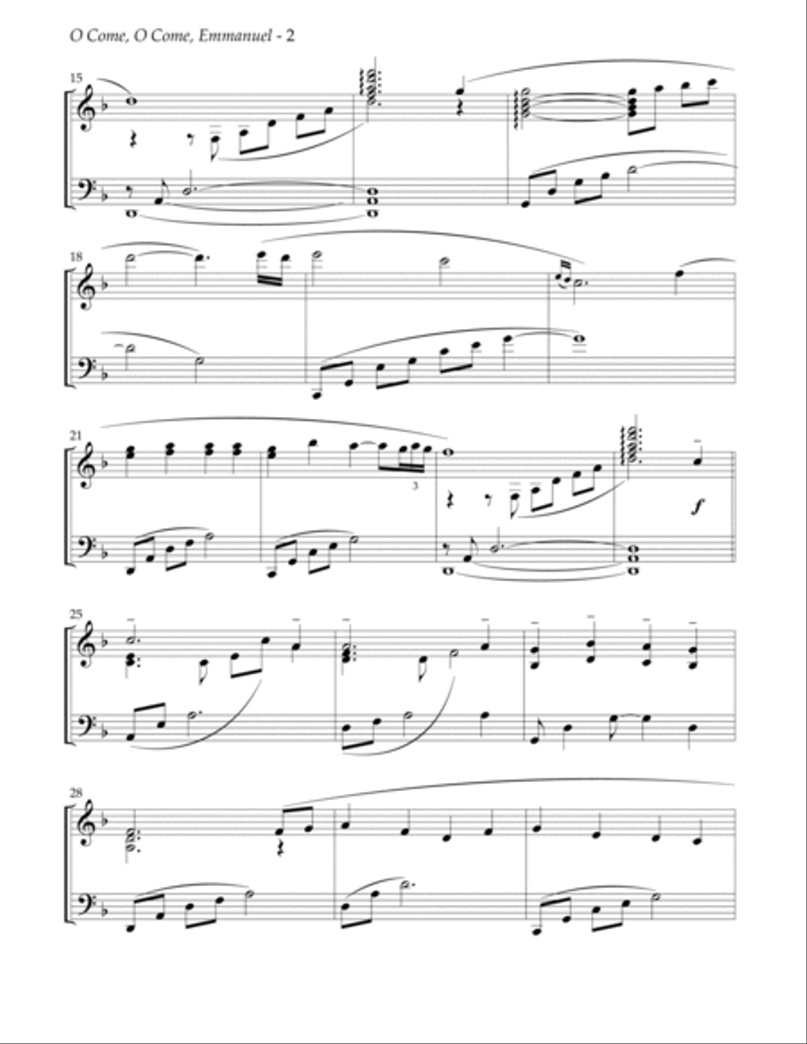 O Come, O Come, Emmanuel Piano Solo scores gallery preview page 3