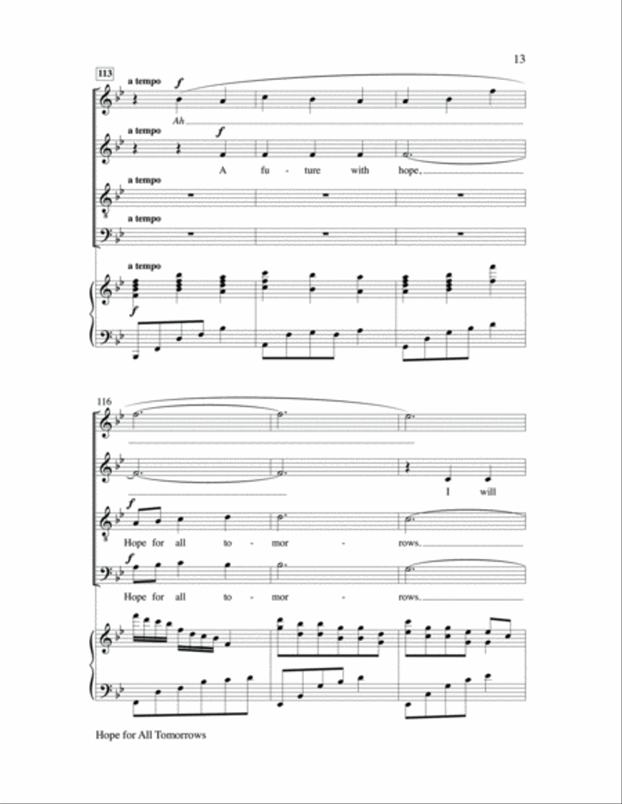 Hope for all Tomorrows Hope for all Tomorrows Choir scores gallery preview page 13