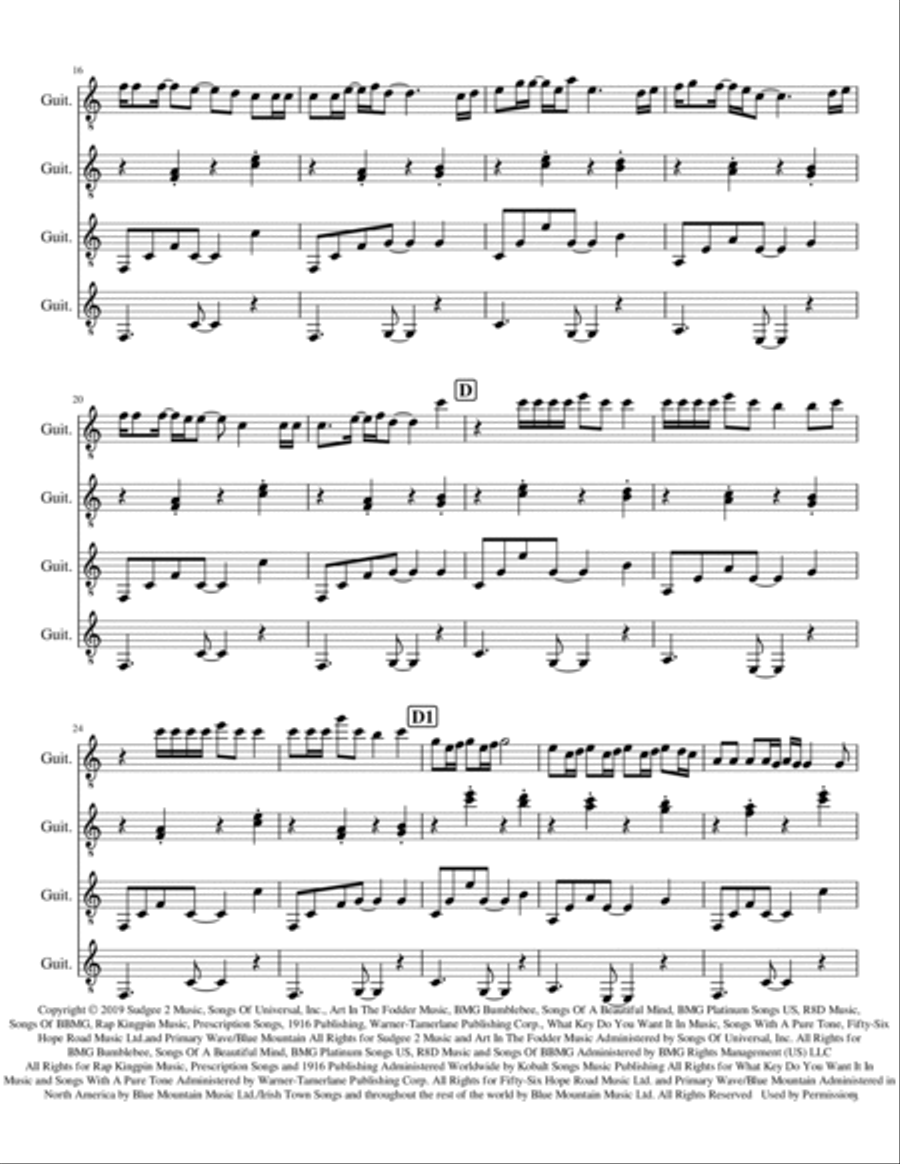 Memories Guitar Ensemble scores gallery preview page 3