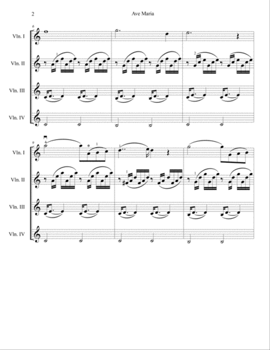 Bach/Gounod: Ave Maria - arr. for Violin Quartet String Orchestra scores gallery preview page 3