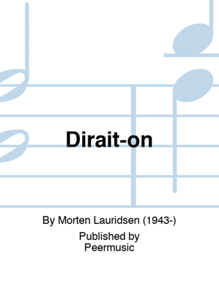 Book cover for Dirait-on