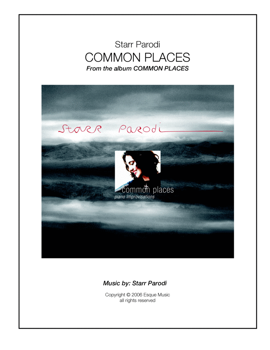 COMMON PLACES COMMON PLACES Piano, Vocal, Guitar scores gallery preview page 1