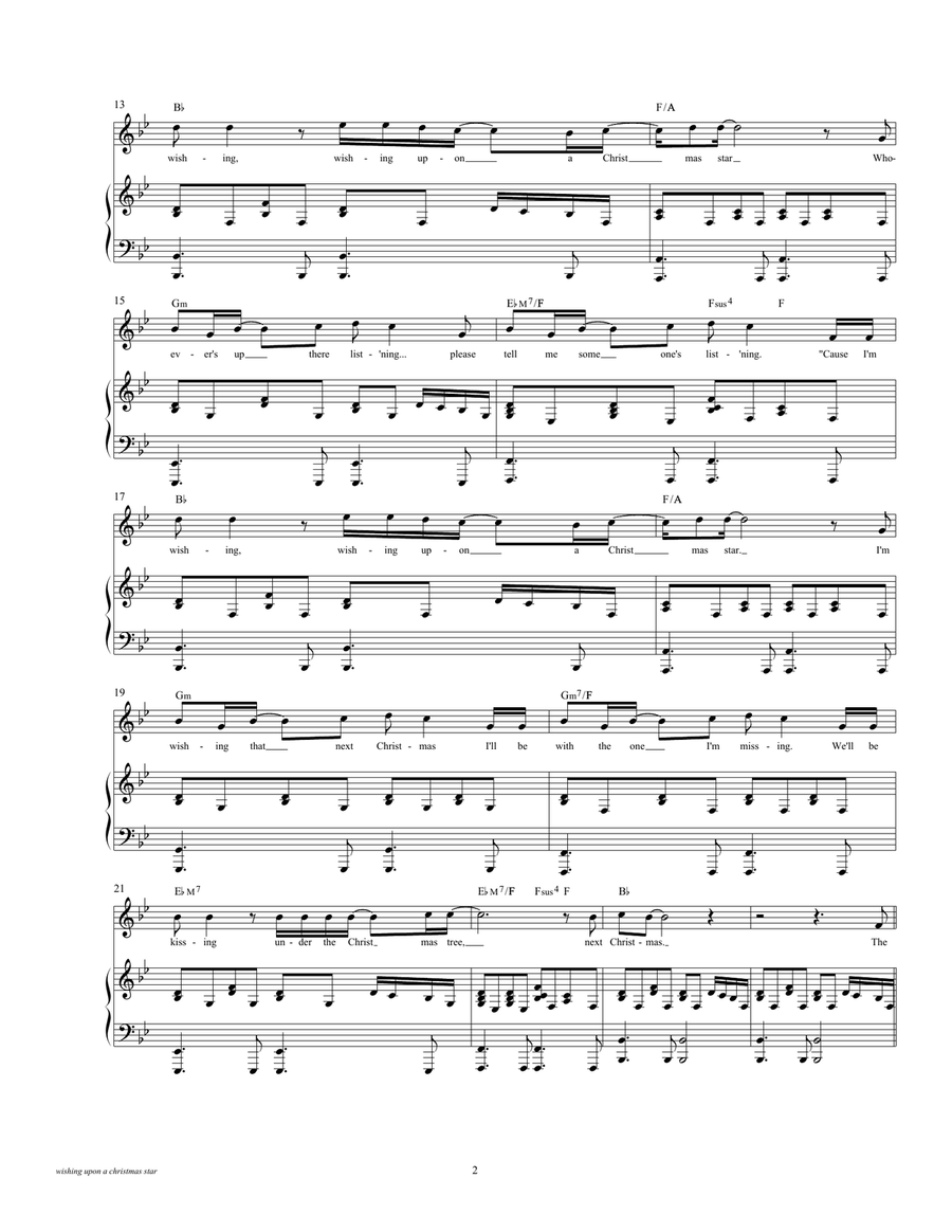 Wishing Upon A Christmas Star Piano, Vocal scores gallery preview page 2