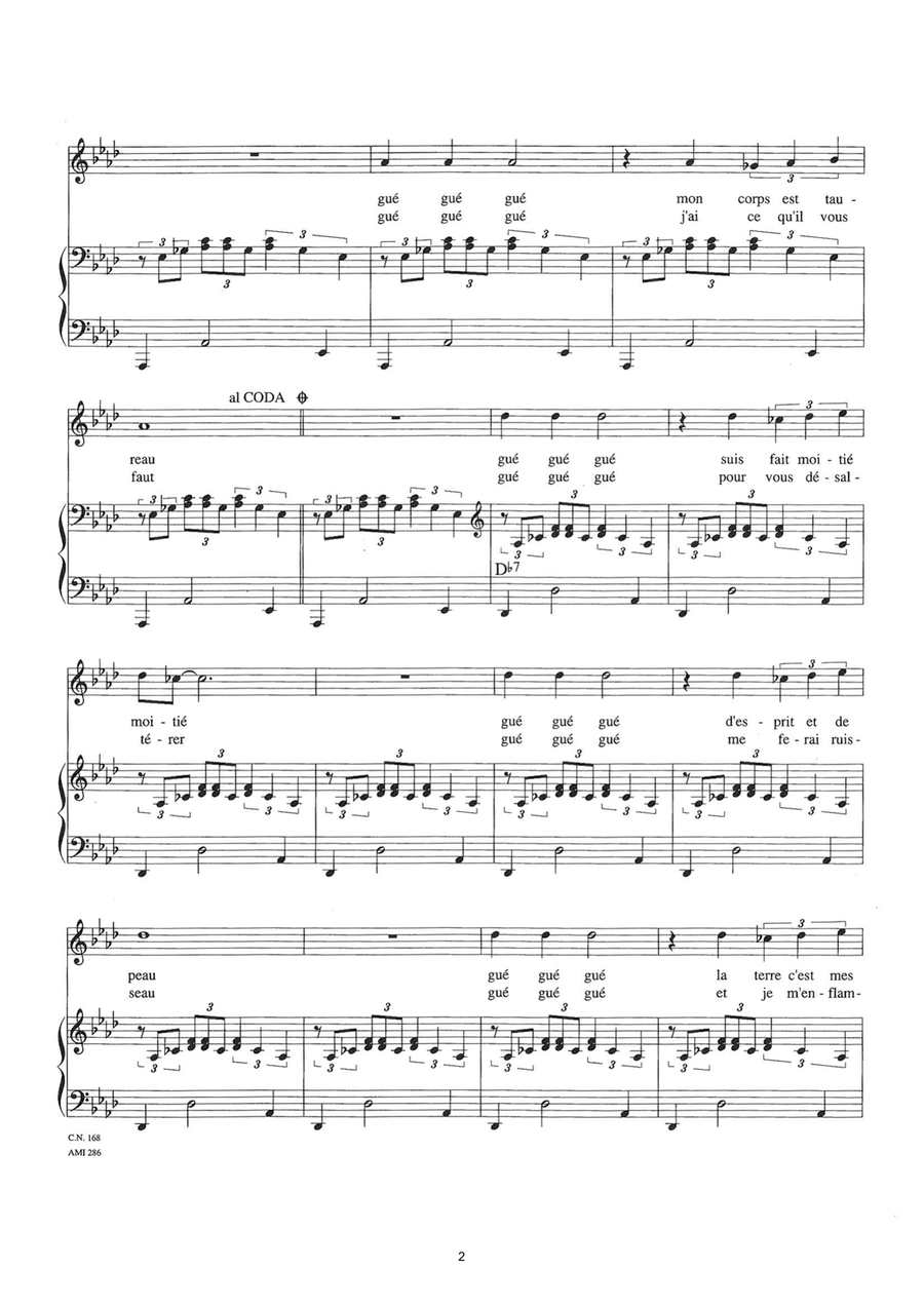 Amour Sorcier Piano, Vocal scores gallery preview page 2