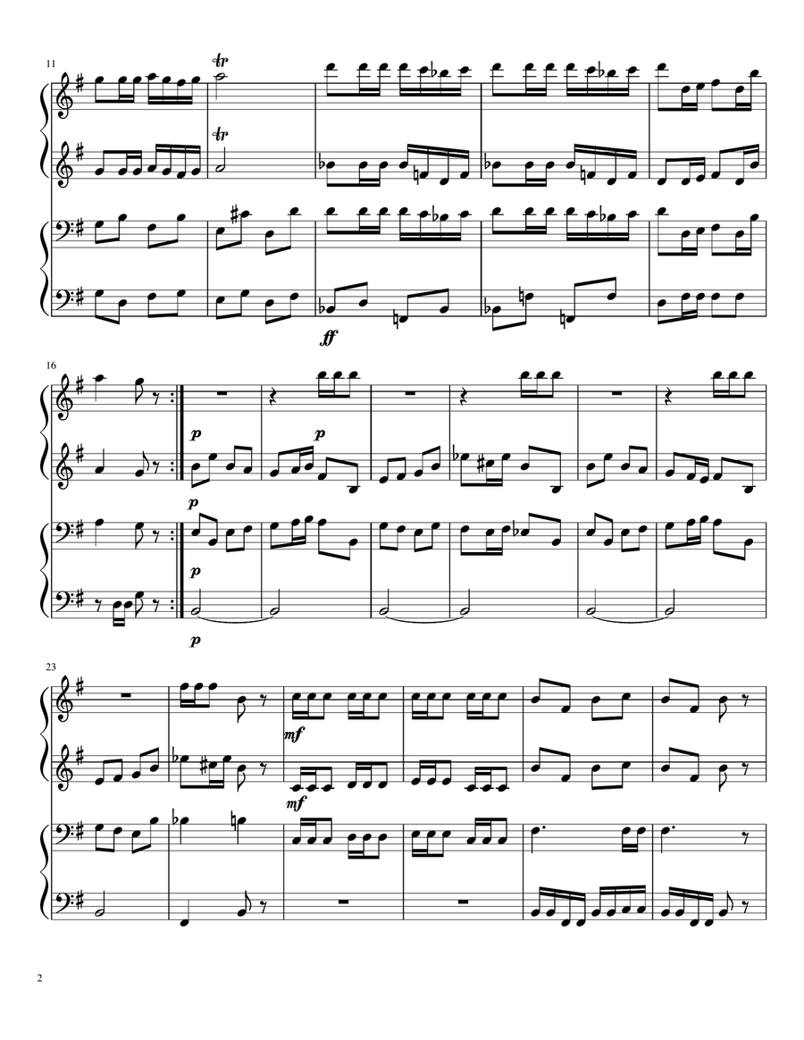 Les Toreadors from Carmen Suite No. 1 for Piano Duet Piano Duet scores gallery preview page 2