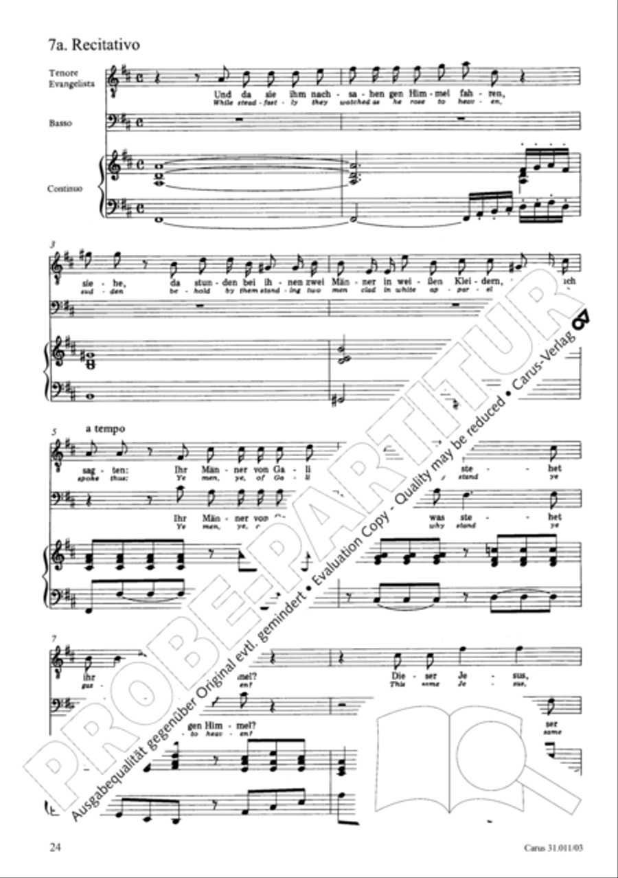 Lobet Gott in seinen Reichen (Himmelfahrtsoratorium) 4-Part scores gallery preview page 25