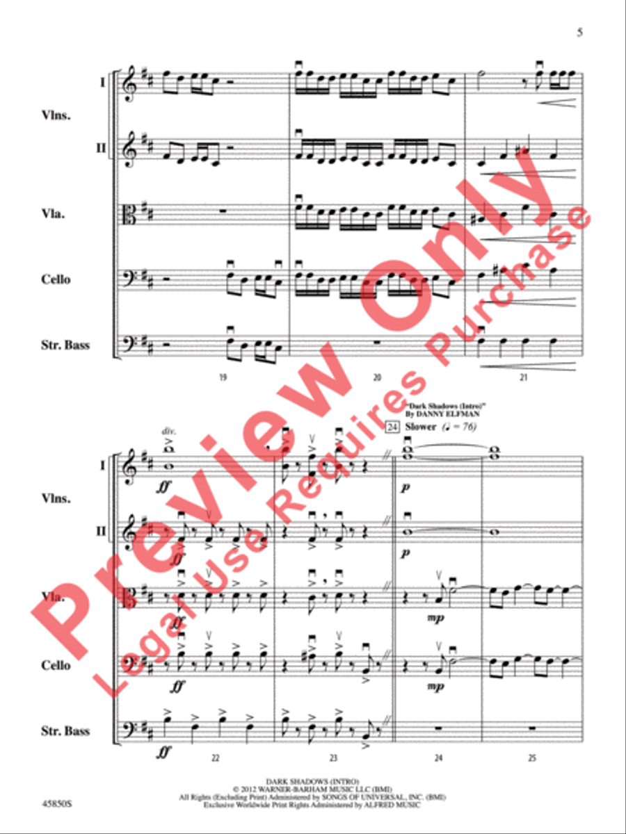 A Danny Elfman Spooktacular String Orchestra scores gallery preview page 6