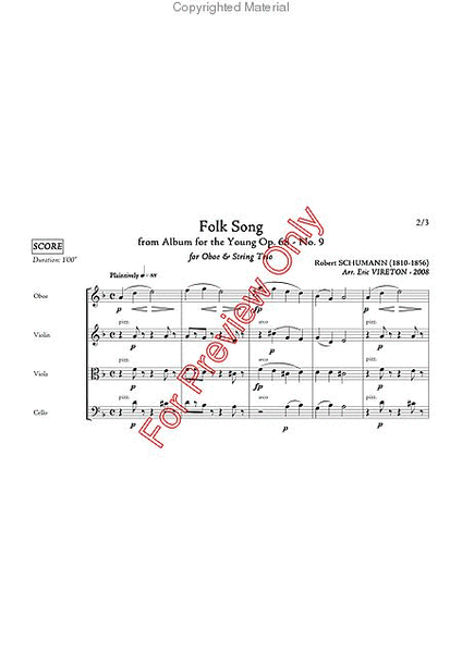 Folk Song - From Album For The Young Opus 68 No. 9 image number null