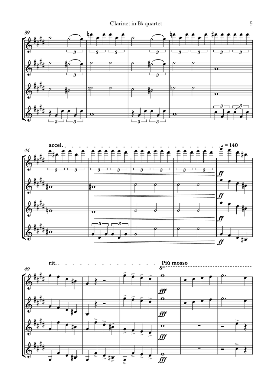 Swan Lake Tchaikovsky Clarinet Quartet Swan Lake Tchaikovsky Clarinet Quartet Clarinet Quartet scores gallery preview page 6
