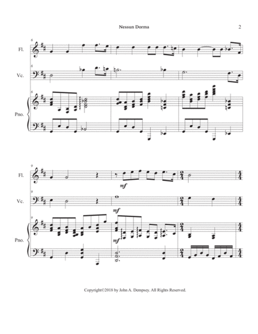 Nessun Dorma (Trio for Flute, Cello and Piano) image number null