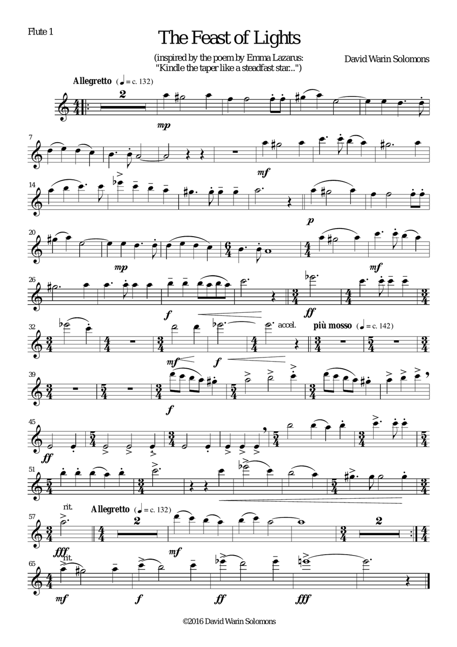 The Feast of Lights for 2 flutes and piano Flute Duet scores gallery preview page 4