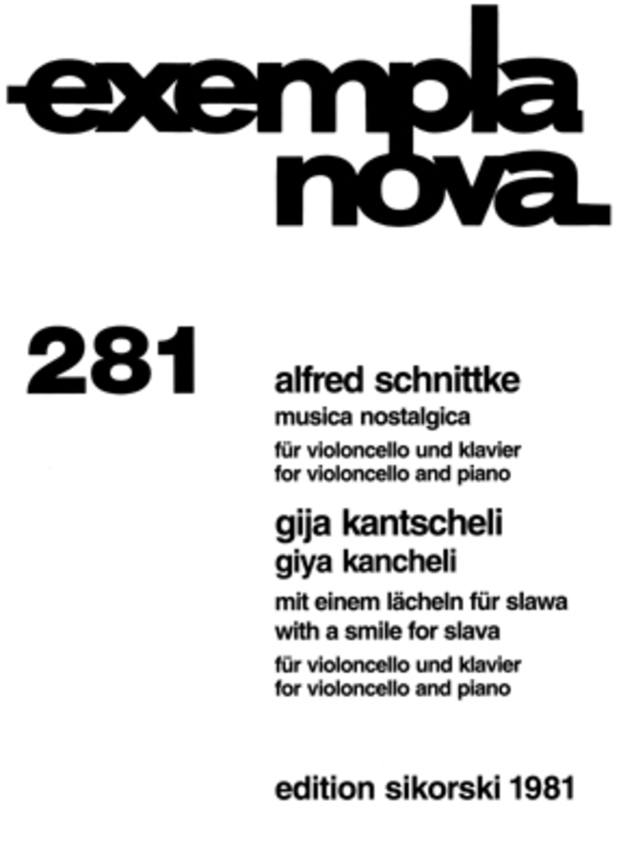 Alfred Schnittke – Musica Nostalgica and Giya Kancheli – With a Smile for Slava Piano Accompaniment scores gallery preview page 1