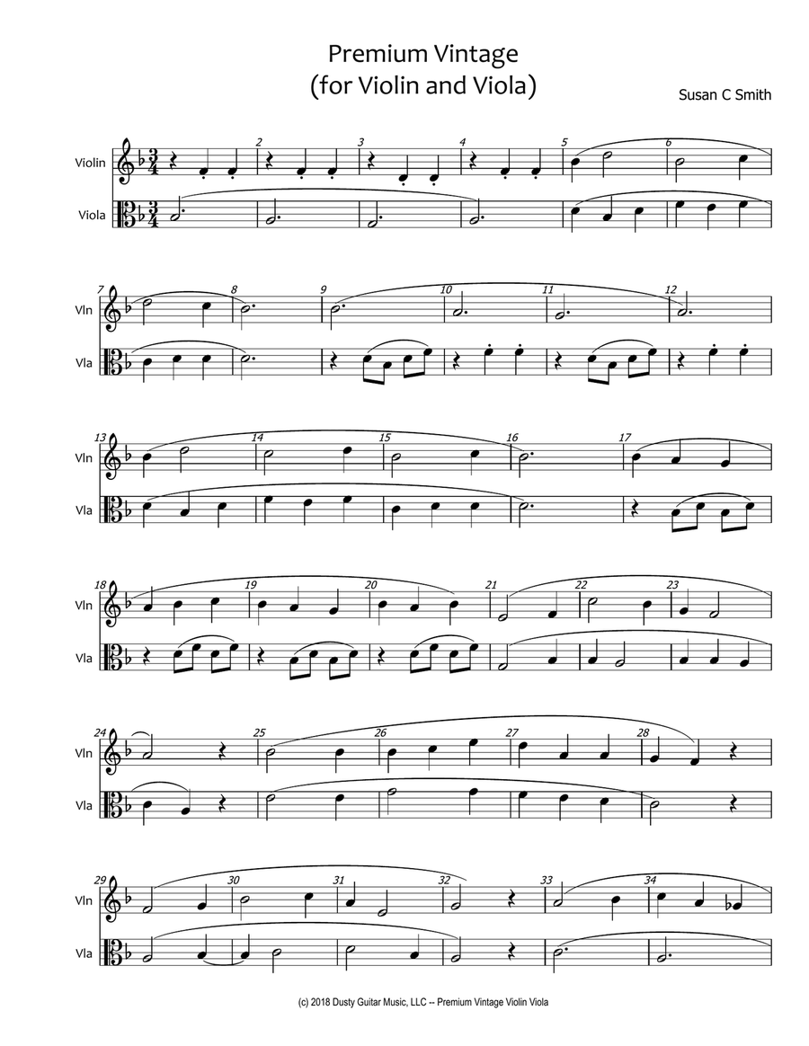Premium Vintage for Violin and Viola Duet String Duet scores gallery preview page 2