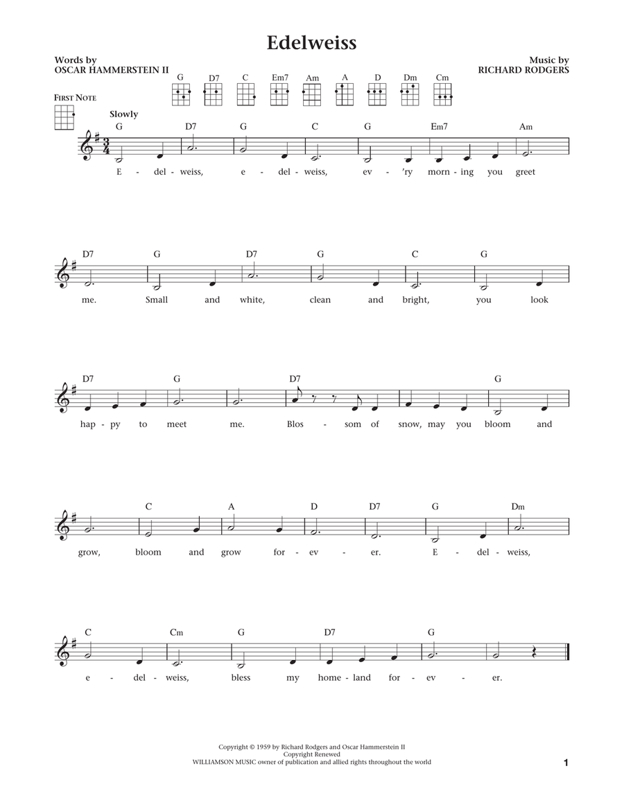 Edelweiss (from The Daily Ukulele) (arr. Liz and Jim Beloff) Ukulele scores gallery preview page 1