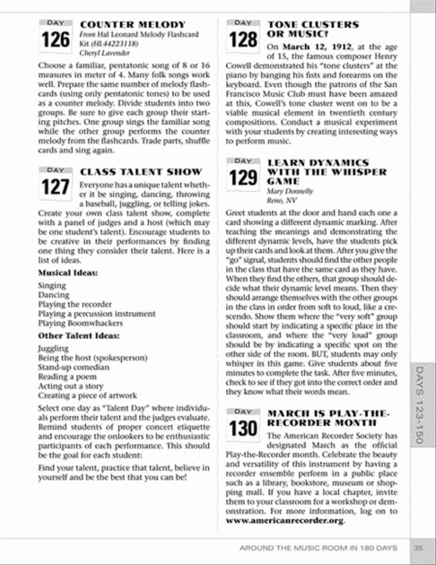 Around the Music Room in 180 Days School and Community scores gallery preview page 5