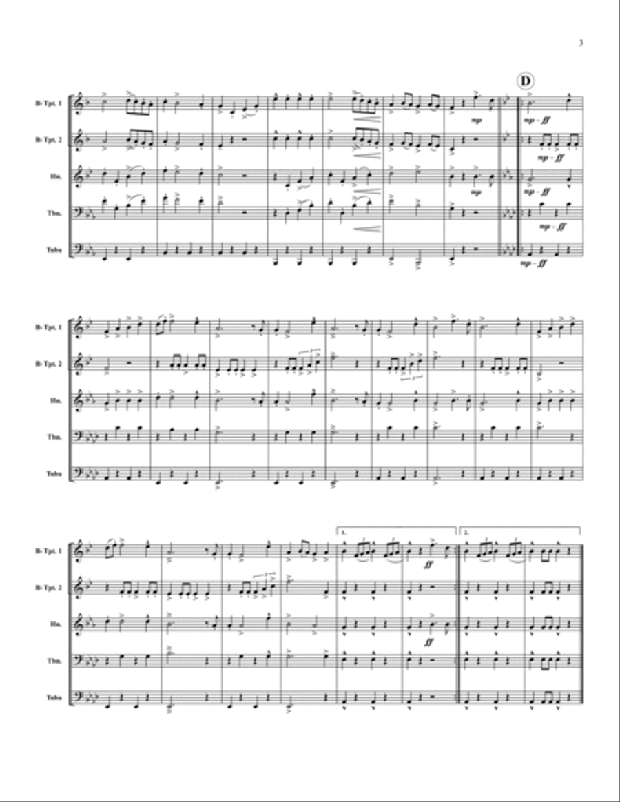 Gruss an Kiel Marsch Brass Quintet scores gallery preview page 3