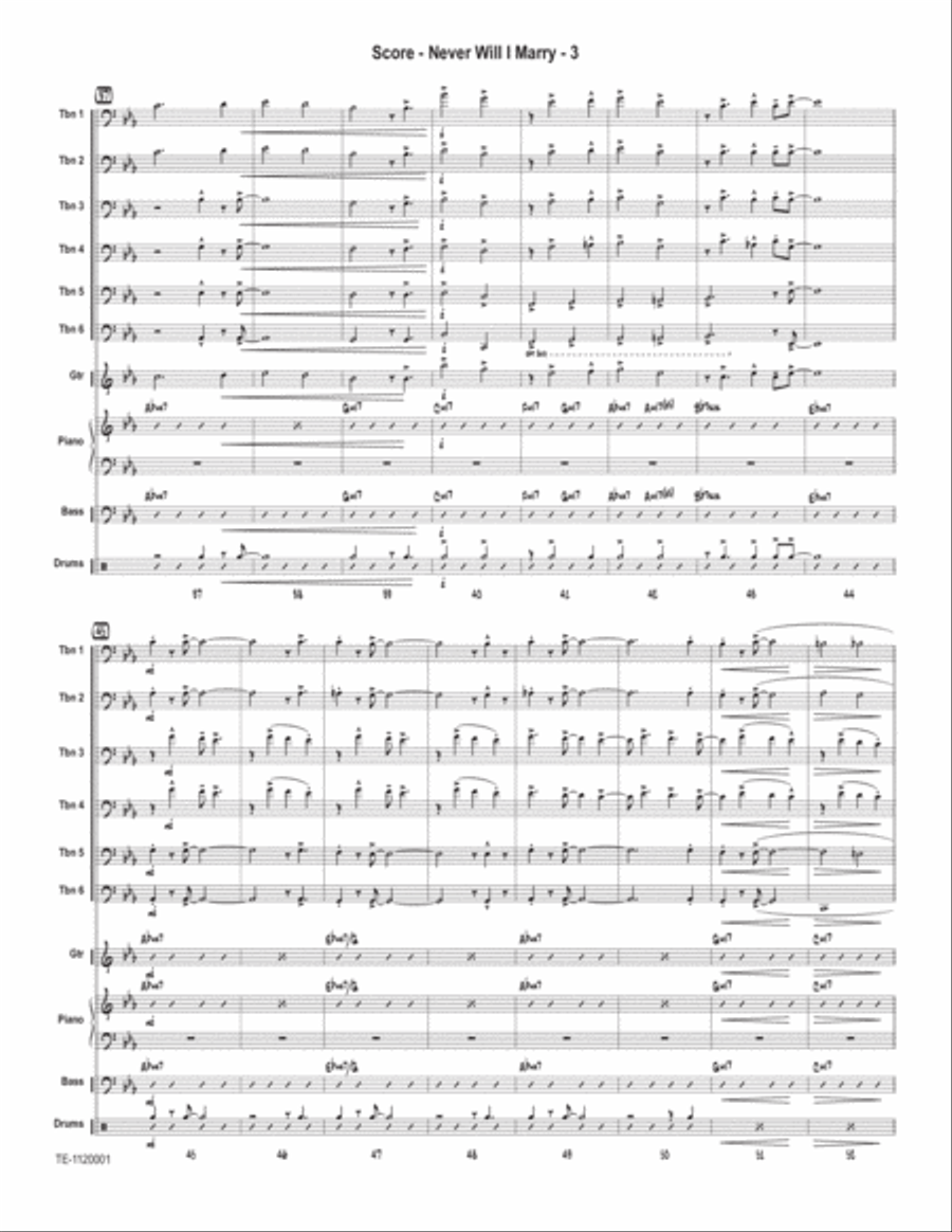 Never Will I Marry Trombone scores gallery preview page 3