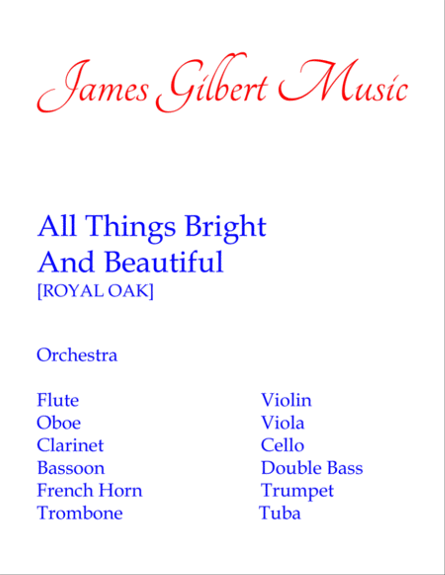 All Things Bright And Beautiful Full Orchestra scores gallery preview page 1