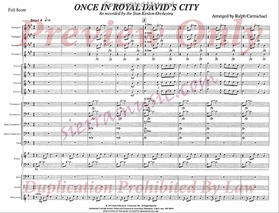 Once In Royal David's City Jazz Ensemble scores gallery preview page 2