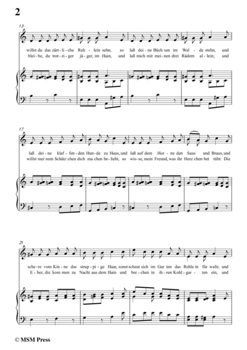 Schubert-Der Jäger,from 'Die Schöne Müllerin',Op.25 No.14,in a minor,for Voice&Pno image number null