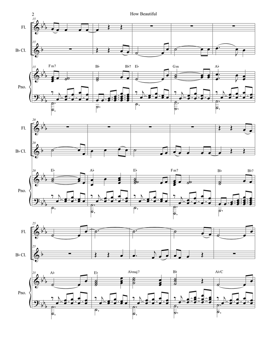 How Beautiful Woodwind Duet scores gallery preview page 2