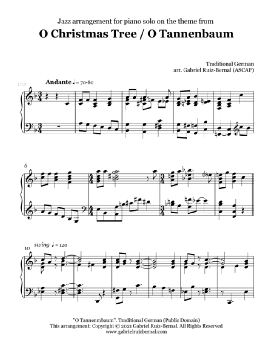 O TANNENBAUM / O CHRISTMAS TREE (jazz harmonization) image number null