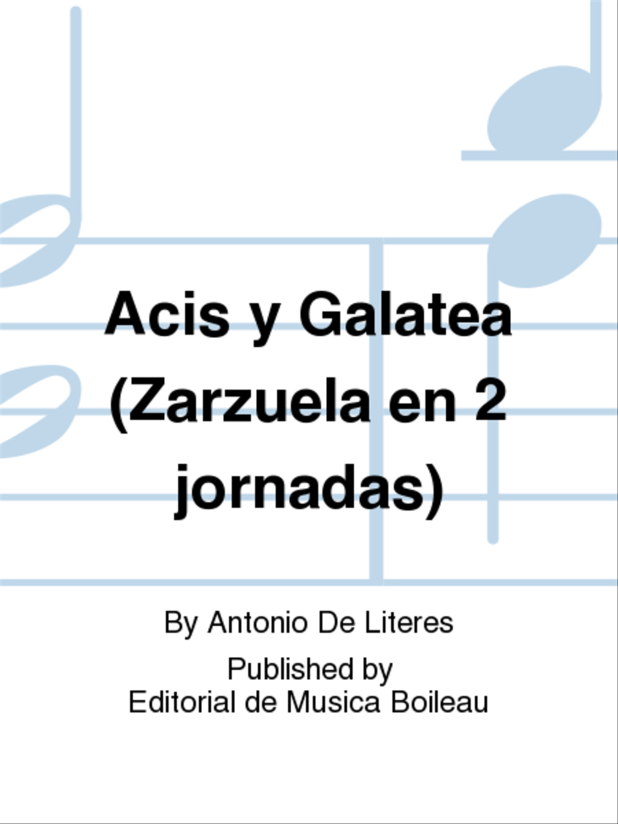 Acis y Galatea (Zarzuela en 2 jornadas) School and Community scores gallery preview page 1