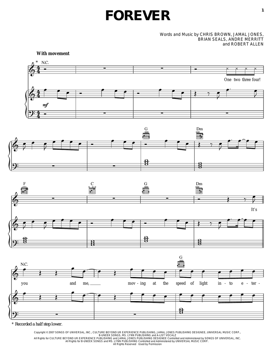 Forever Piano, Vocal, Guitar scores gallery preview page 1