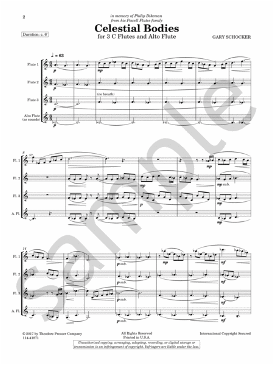 Celestial Bodies Celestial Bodies Flute Quartet scores gallery preview page 3