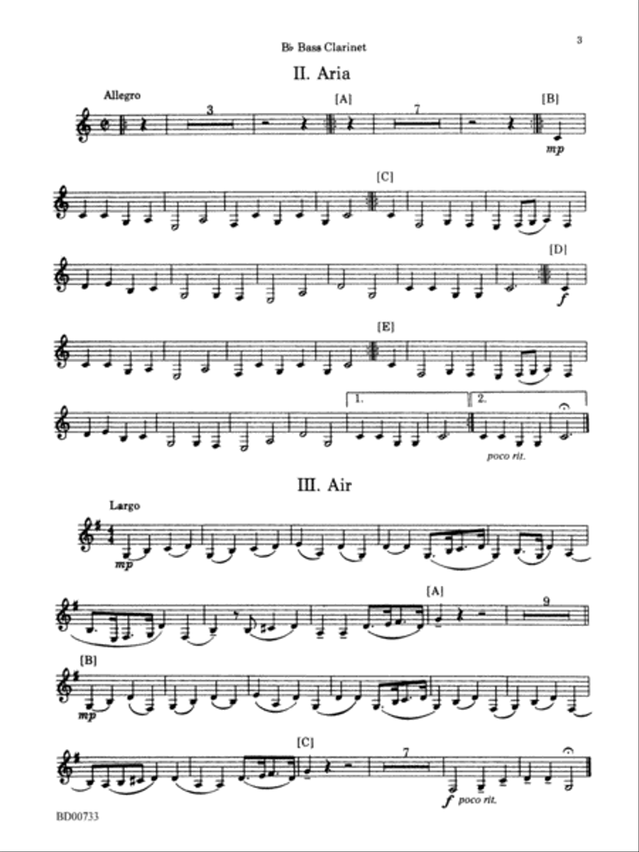 Water Music Suite: B-flat Bass Clarinet Concert Band scores gallery preview page 3