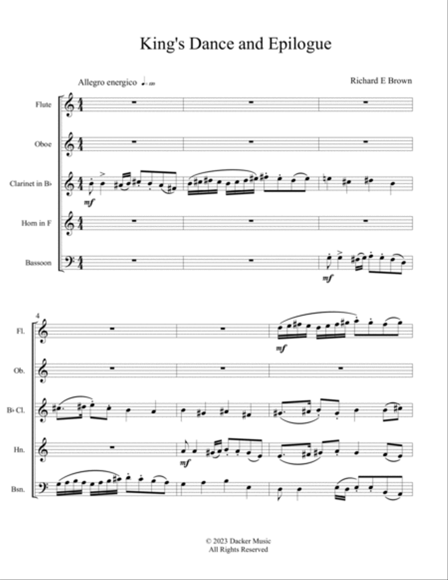 King's Dance and Epilogue - Wind Quintet Woodwind Quintet scores gallery preview page 3