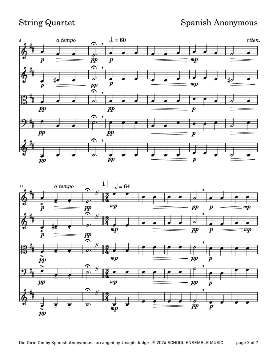 Din Dirin Din String Quartet scores gallery preview page 2
