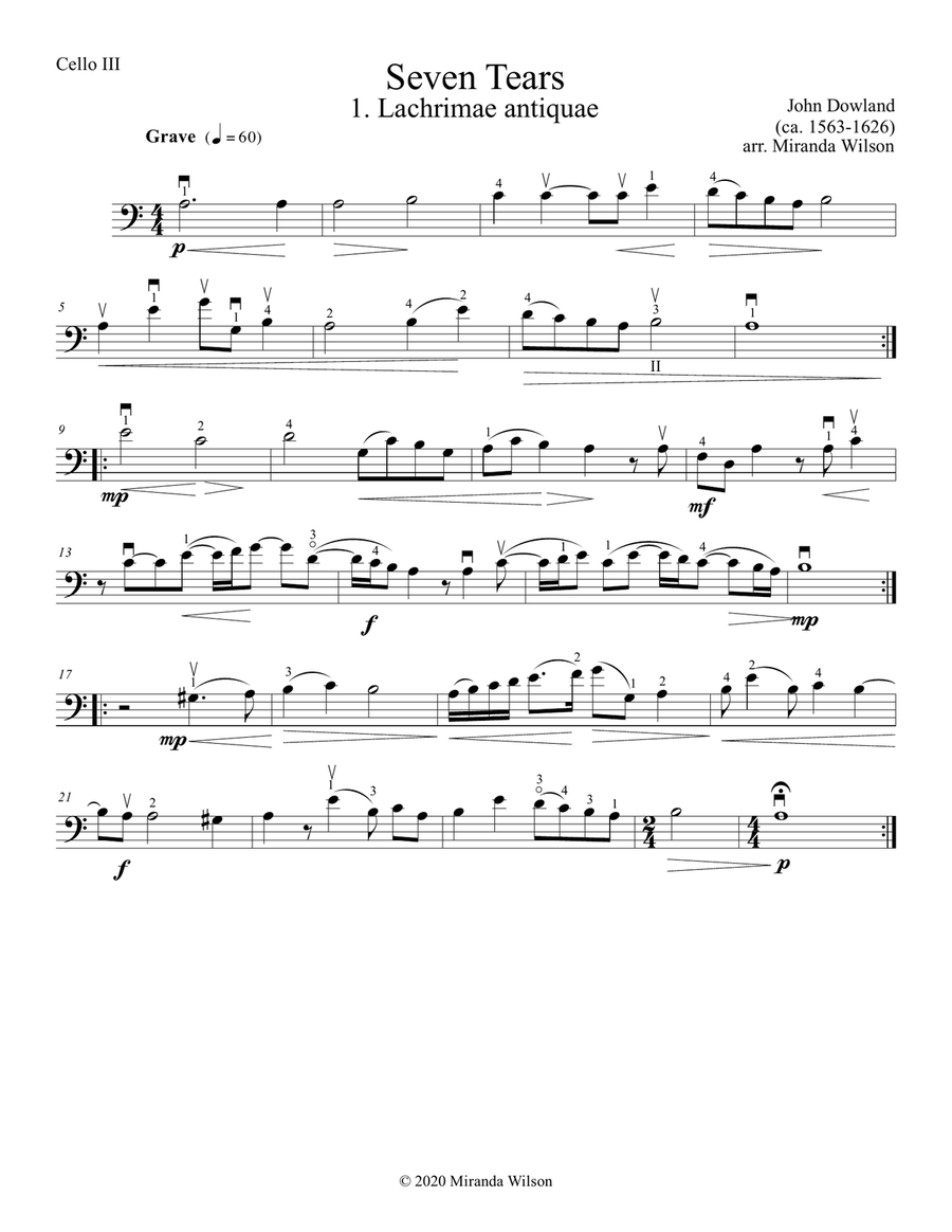 John Dowland, Lacrimae Antiquae from 