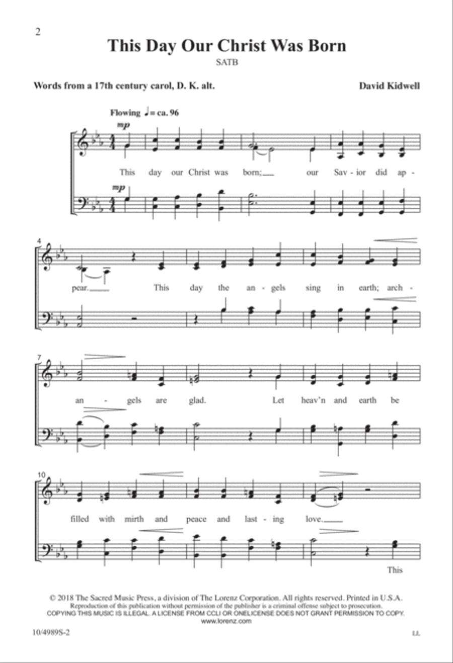 This Day Our Christ Was Born 4-Part scores gallery preview page 2