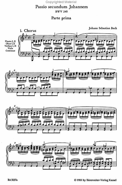 St. John Passion BWV 245 by Johann Sebastian Bach Choir - Sheet Music