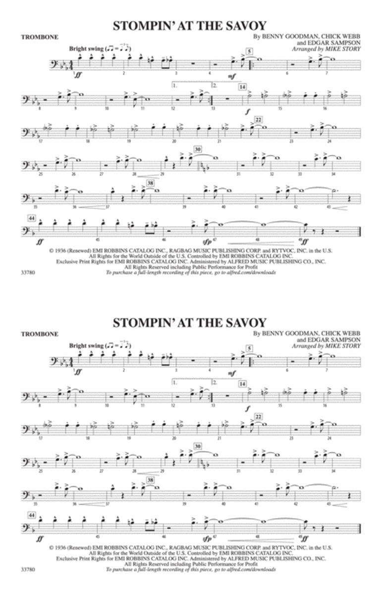 Stompin' at the Savoy: 1st Trombone