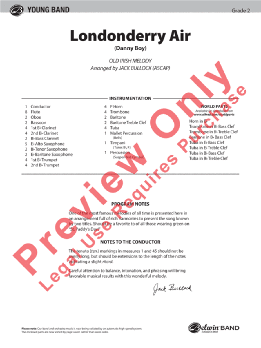 Londonderry Air Londonderry Air Concert Band scores gallery preview page 2
