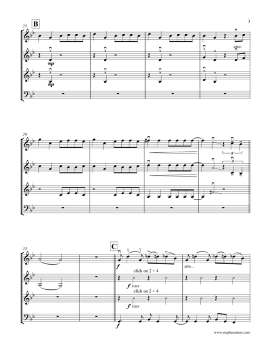 Bad Guy String Quartet scores gallery preview page 3